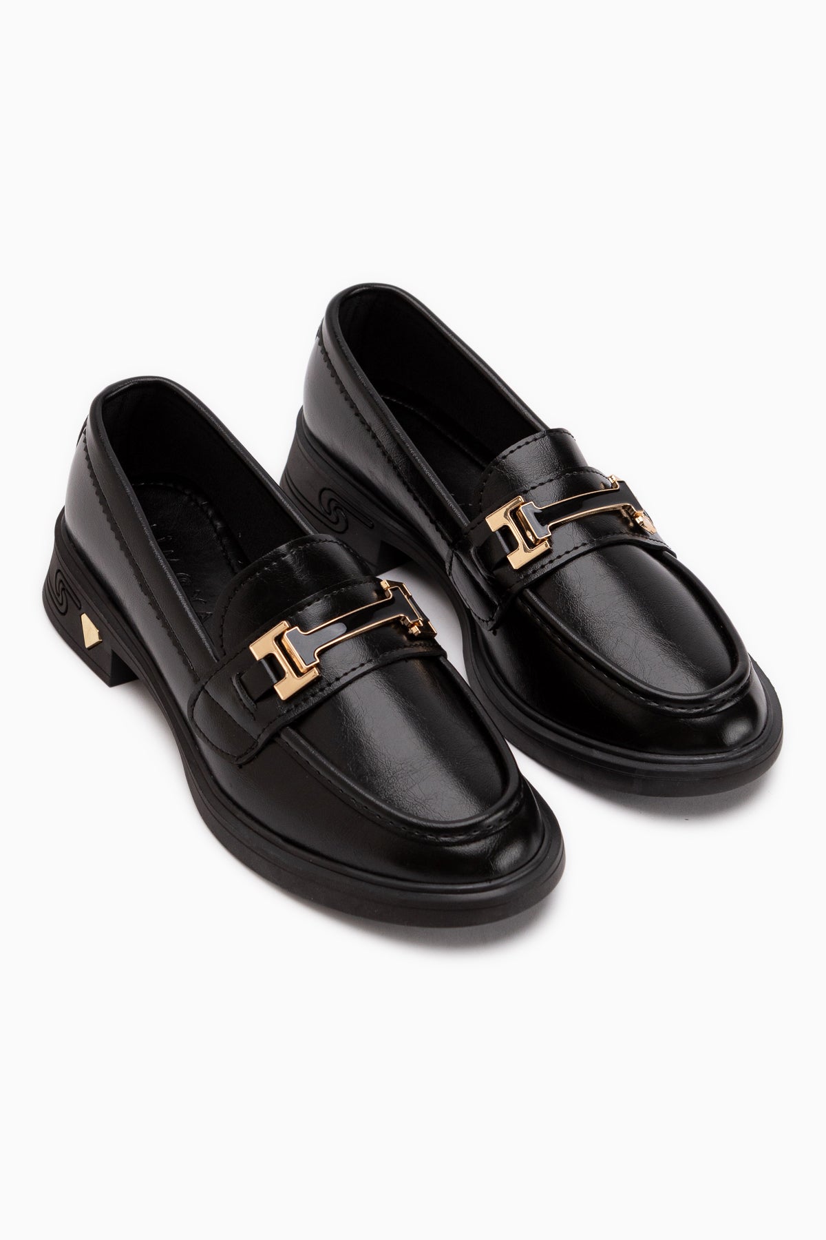 Drina Schwarze Schnalle Damen Loafer Alltagsschuhe