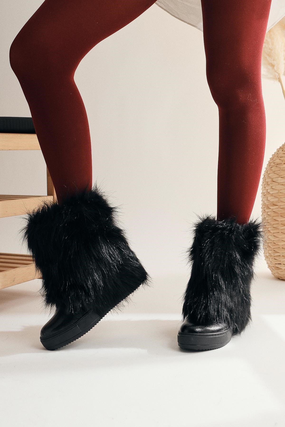 Randi Schwarz Versteckte Ferse Feder Damen Stiefel