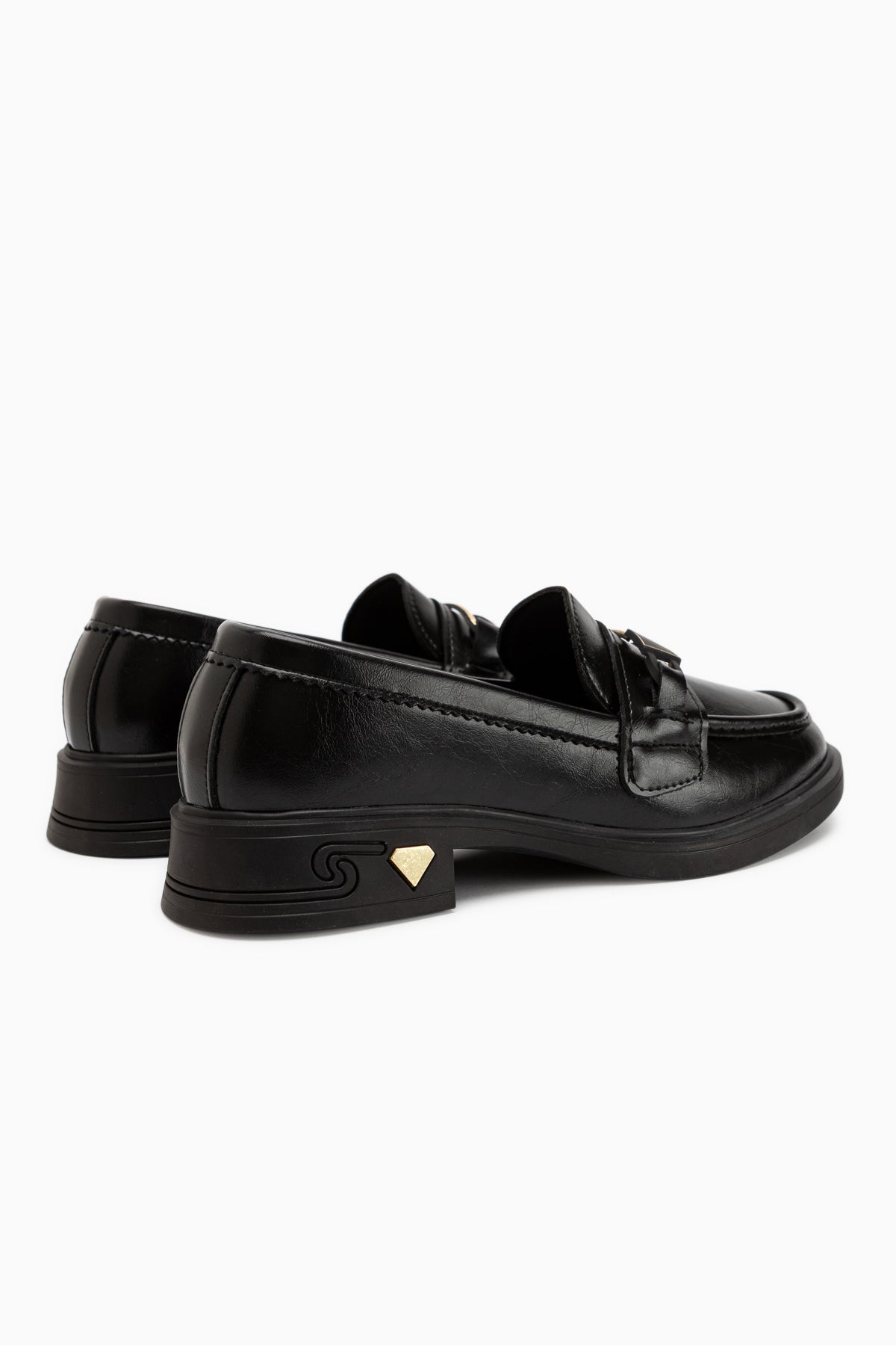 Emilia Schwarze Schnalle Damen Loafer Alltagsschuhe
