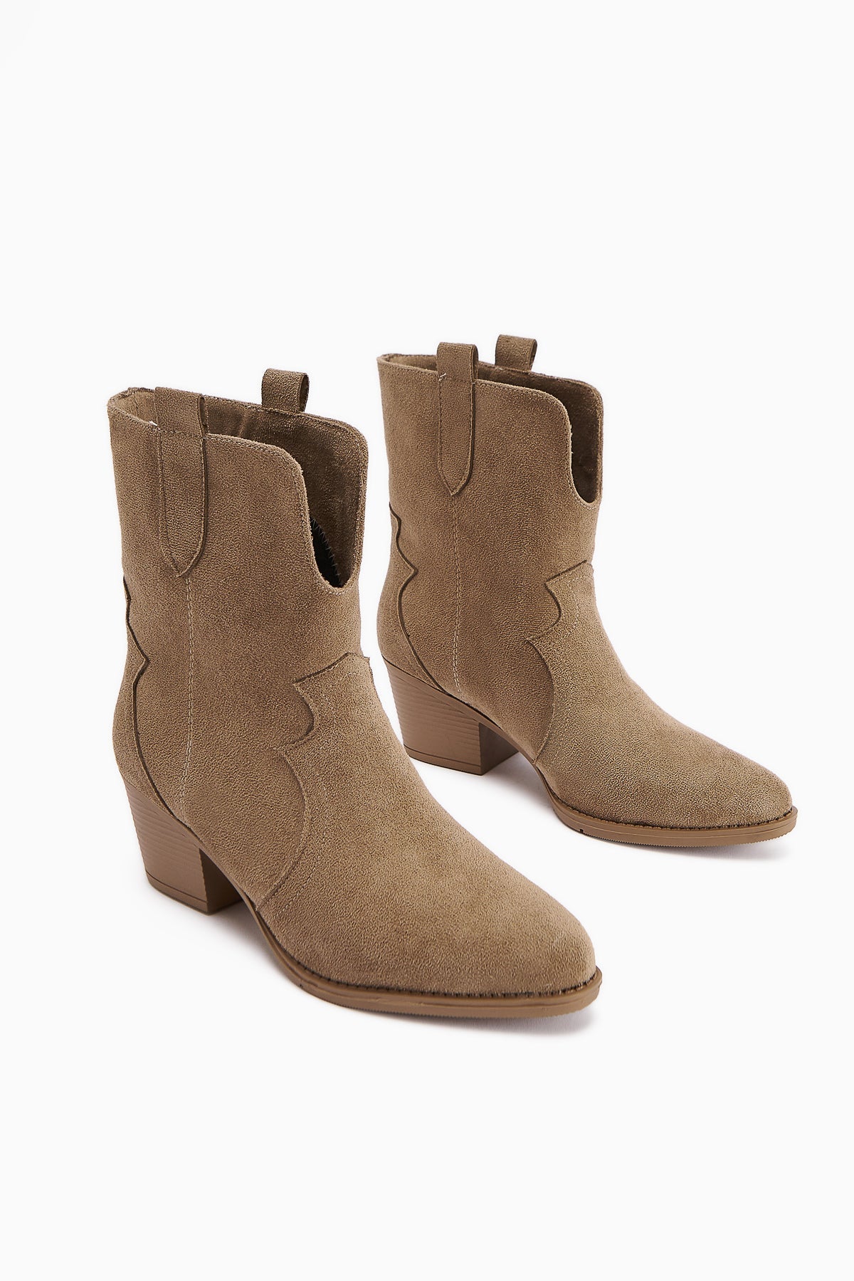 Erica Mink Suede Heeled Western Women's Boot