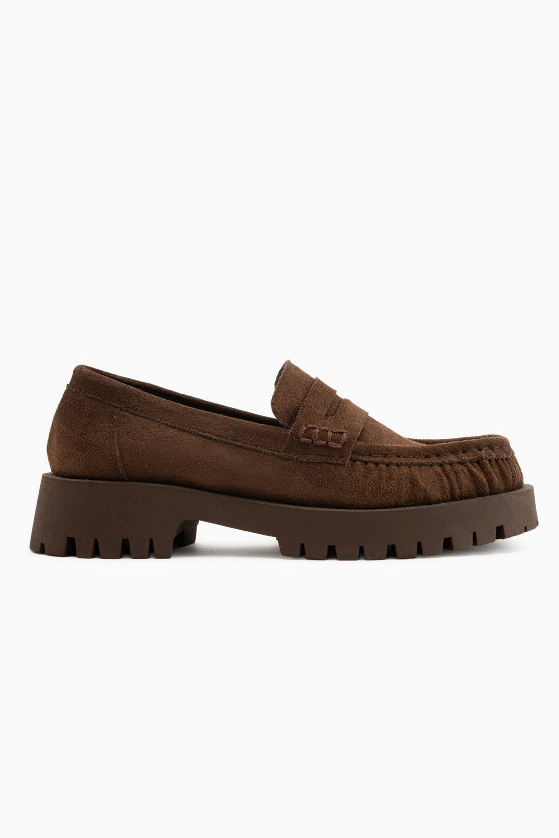 Justina Braun Wildleder Dicke Sohle Damen Loafer Freizeit Schuhe