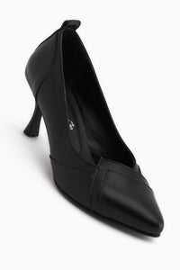 Mirella Echtes Leder Schwarze Absatzschuhe