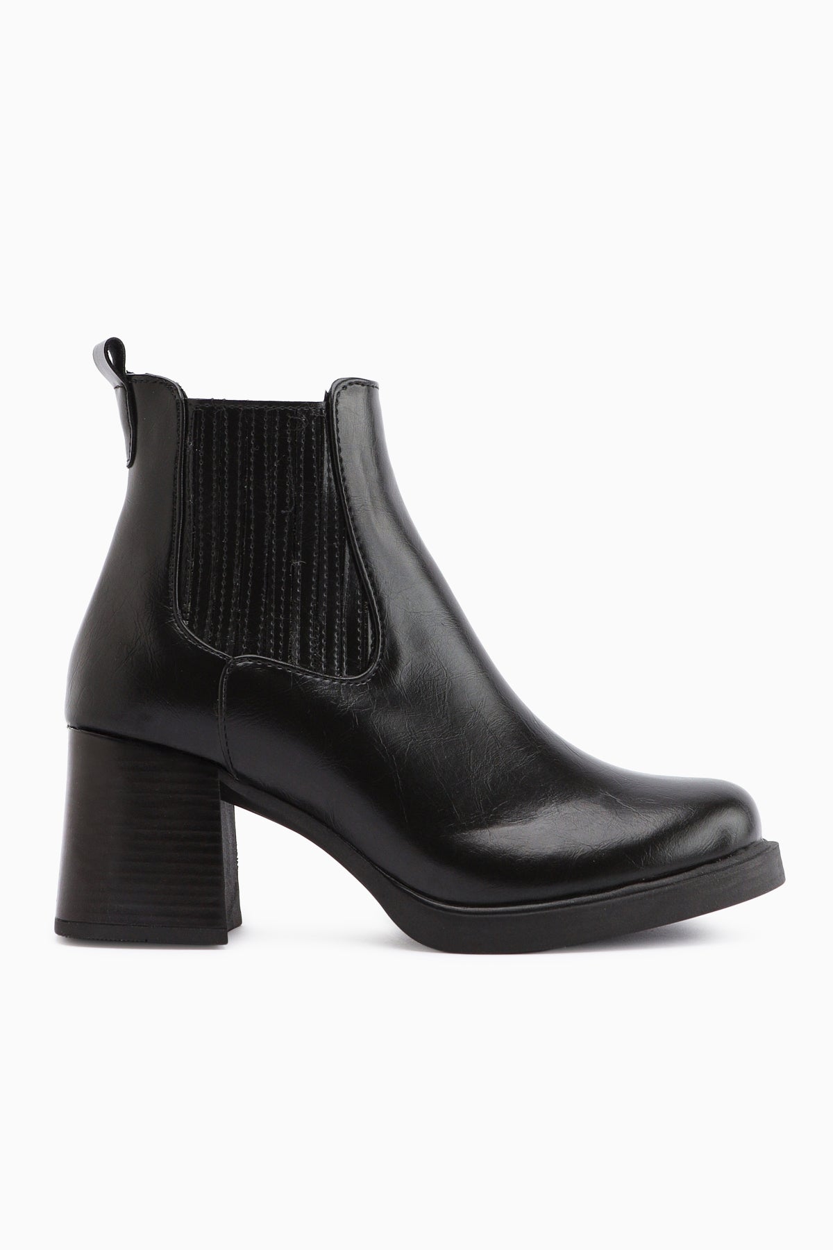 Marya Black Elasticated Women's Heeled Boot