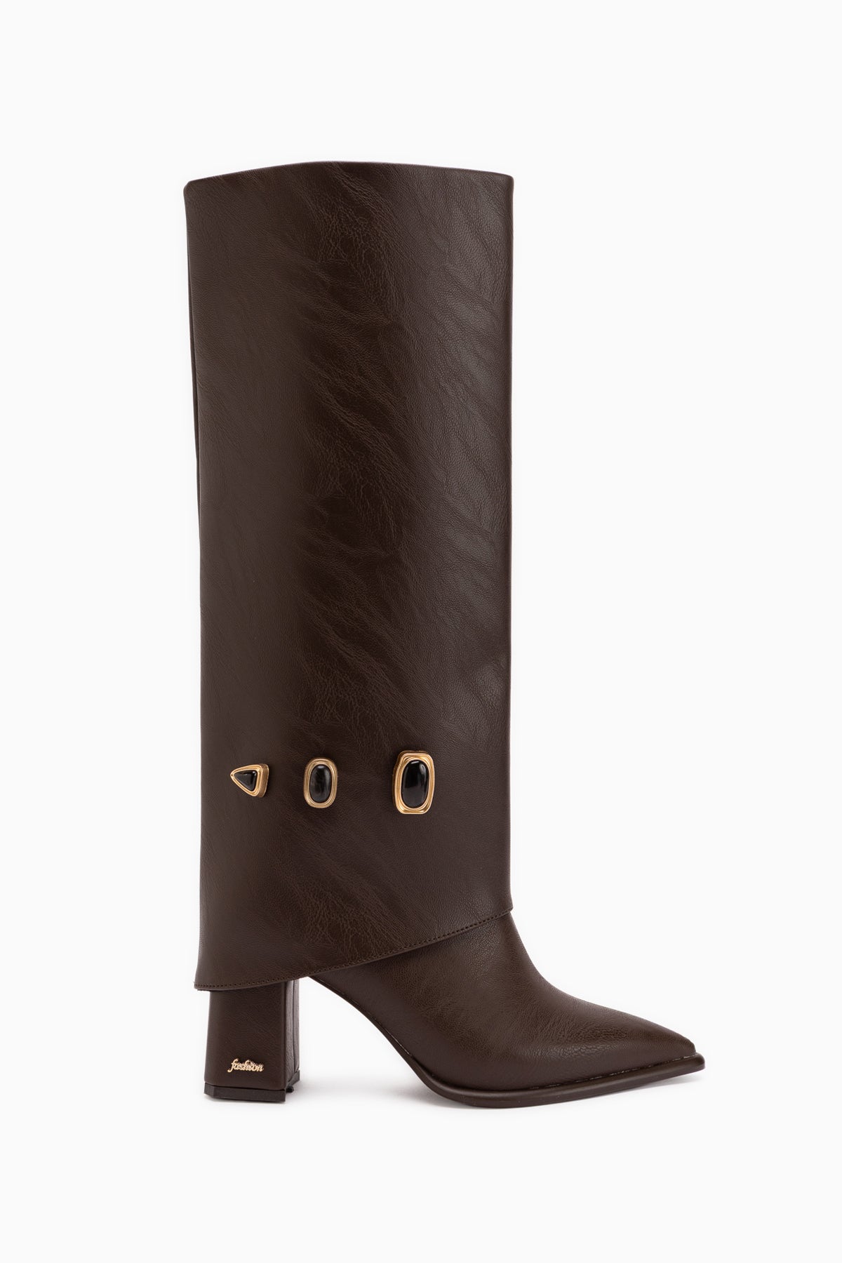 Loretta Braun Abnehmbarer Schaft 2-in-1 Damen Absatzstiefel & Stiefeletten