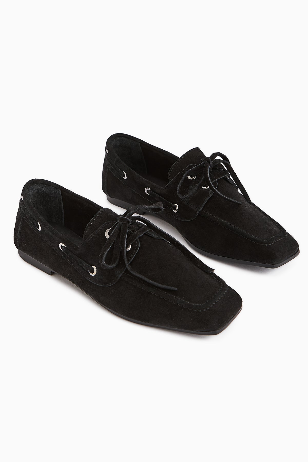Arian Genuine Black Suede Leather Lace-Up Moccasin Daily Loafer