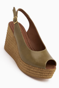 Caty Haki Keil Damen Sandale