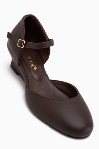 Elize Echtes Leder Braun Geschlossene Zehe Damen Absatzschuhe