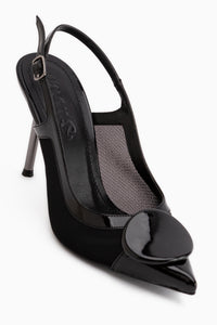 Polina Black Buckle Detailed Women’s Heeled Shoes