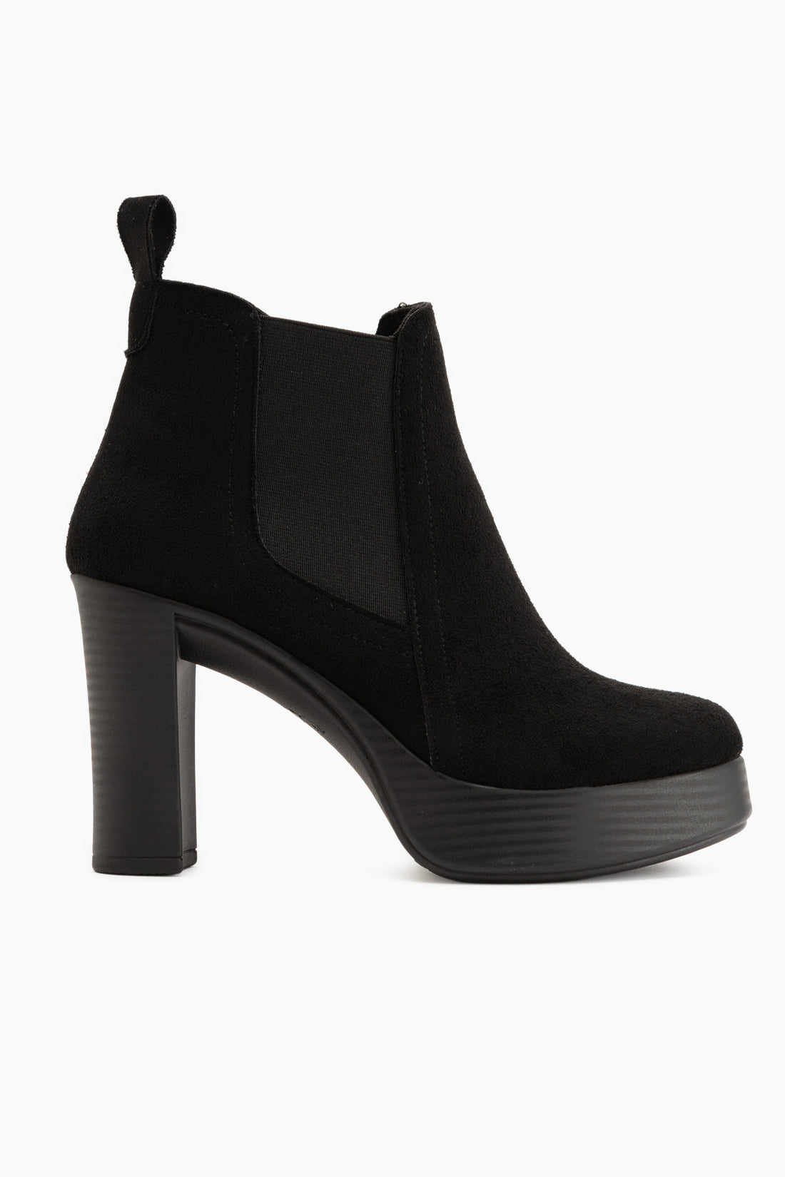 Mersa Schwarze Wildleder Plattform Absatz Damen Stiefel