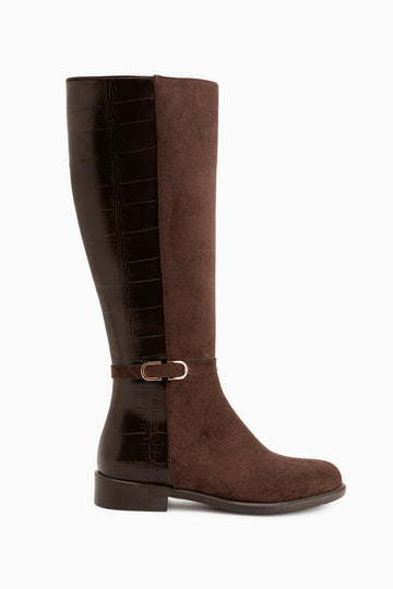 Essie Braune Wildleder Schnalle Damen Stiefel