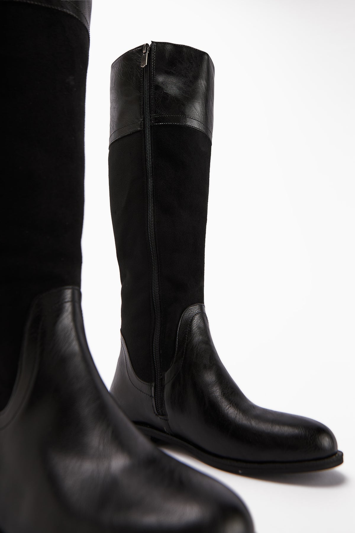 Galia Black Suede Buckled Women's Boot