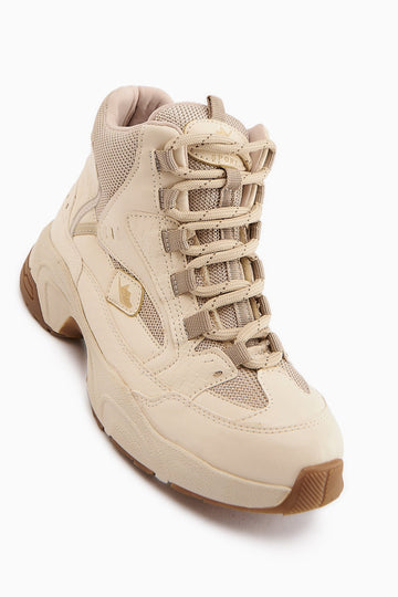 Nency Women's Beige Lace-Up Sport Boot