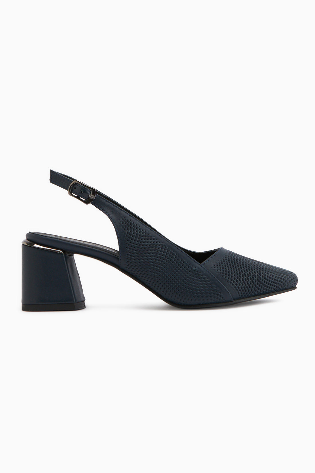 Donia Echtes Leder Marineblau Absatz Damen Sandale