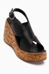 Jenifer Schwarze Keil Damen Sandale