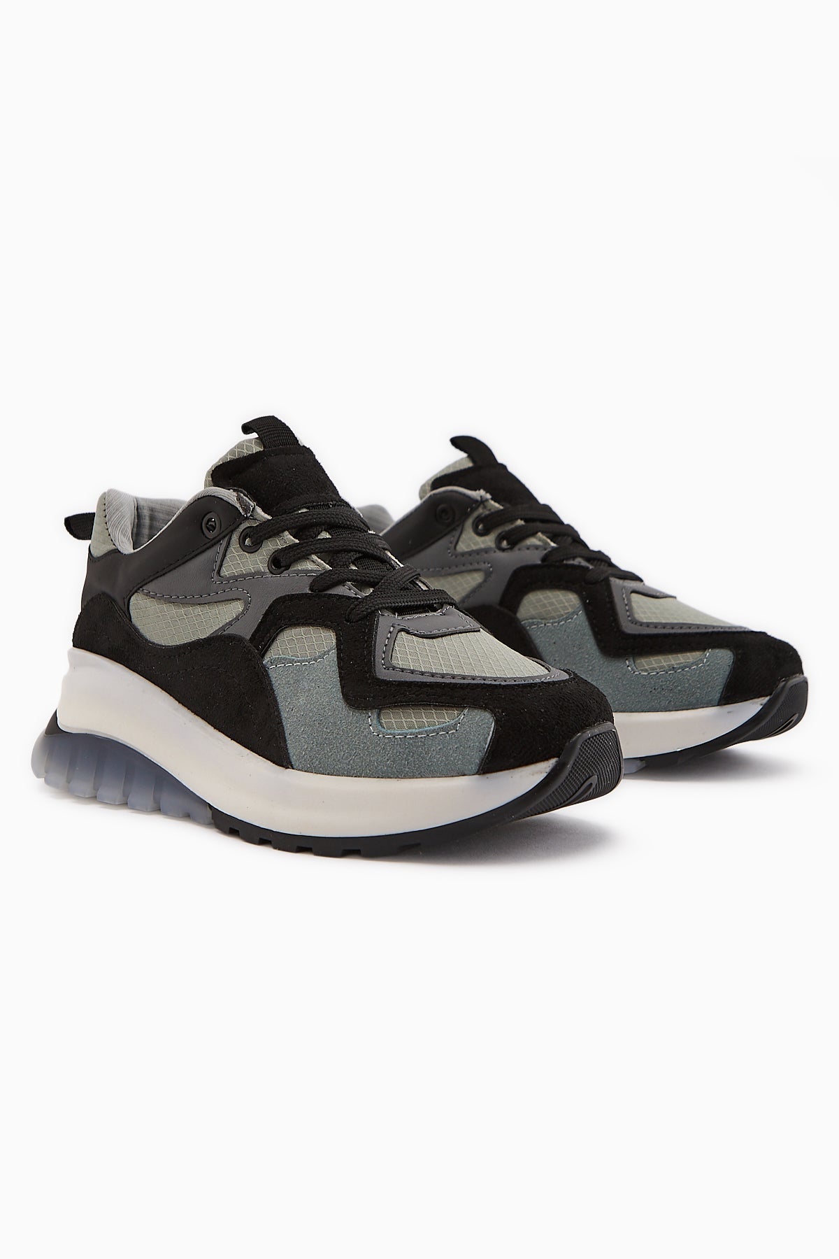 Klara Black Suede High-Soled Women's Sneakers