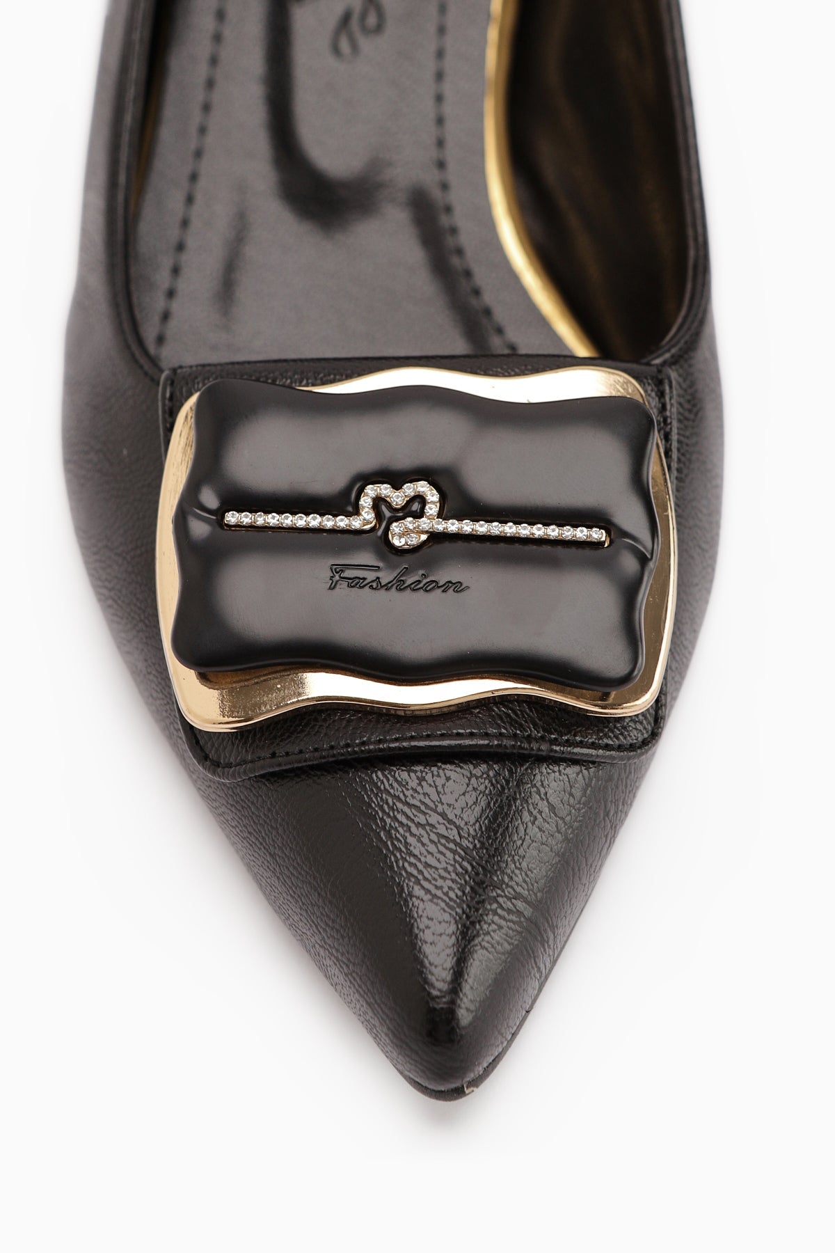 Judita Black Buckled Women's Heeled Shoe