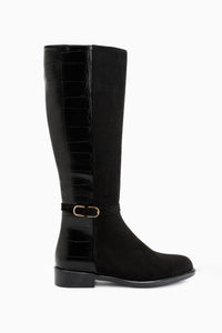 Essie Black Suede Buckled Women’s Boots