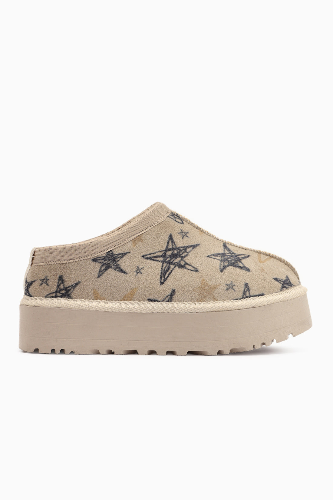 Gamila Beige Suede Star Pattern Short Boots