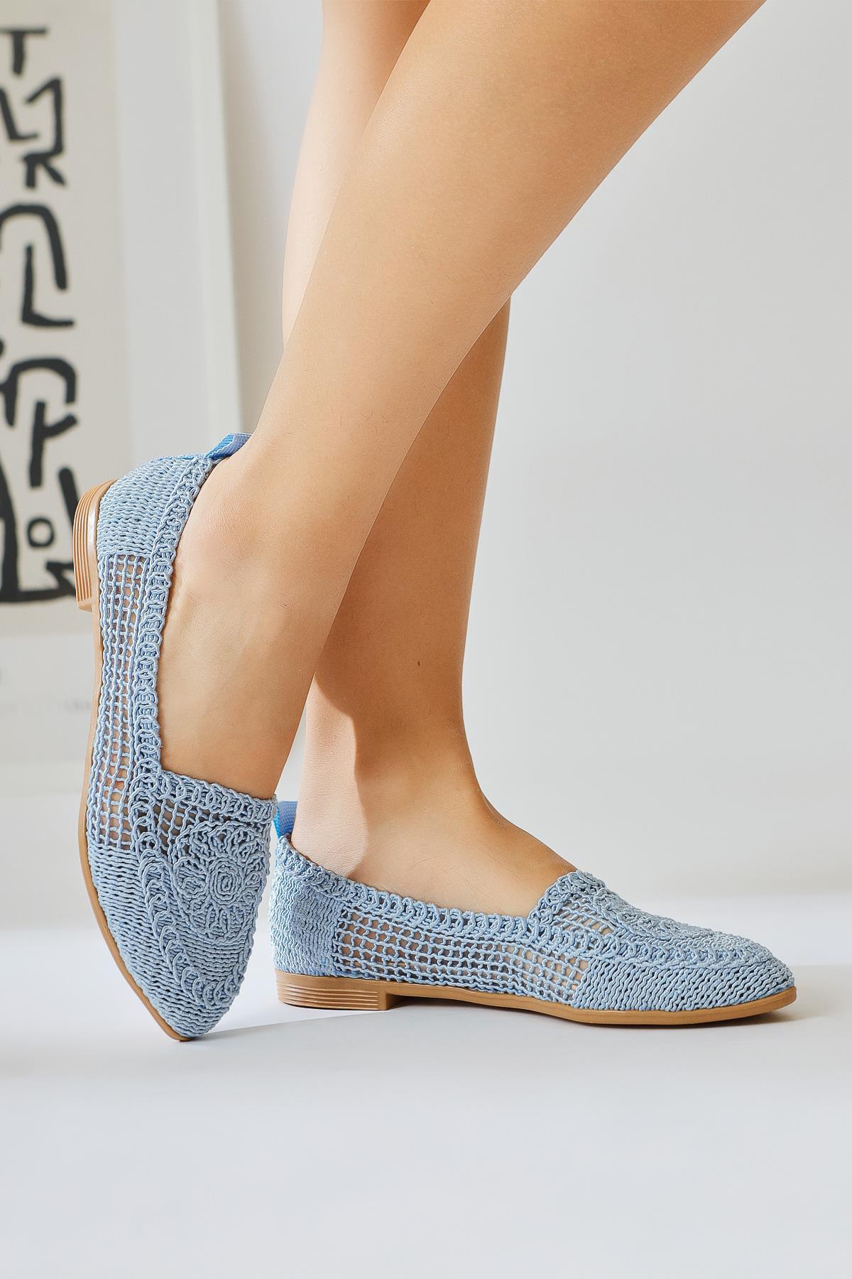 Joka Blue Knitted Ballerina