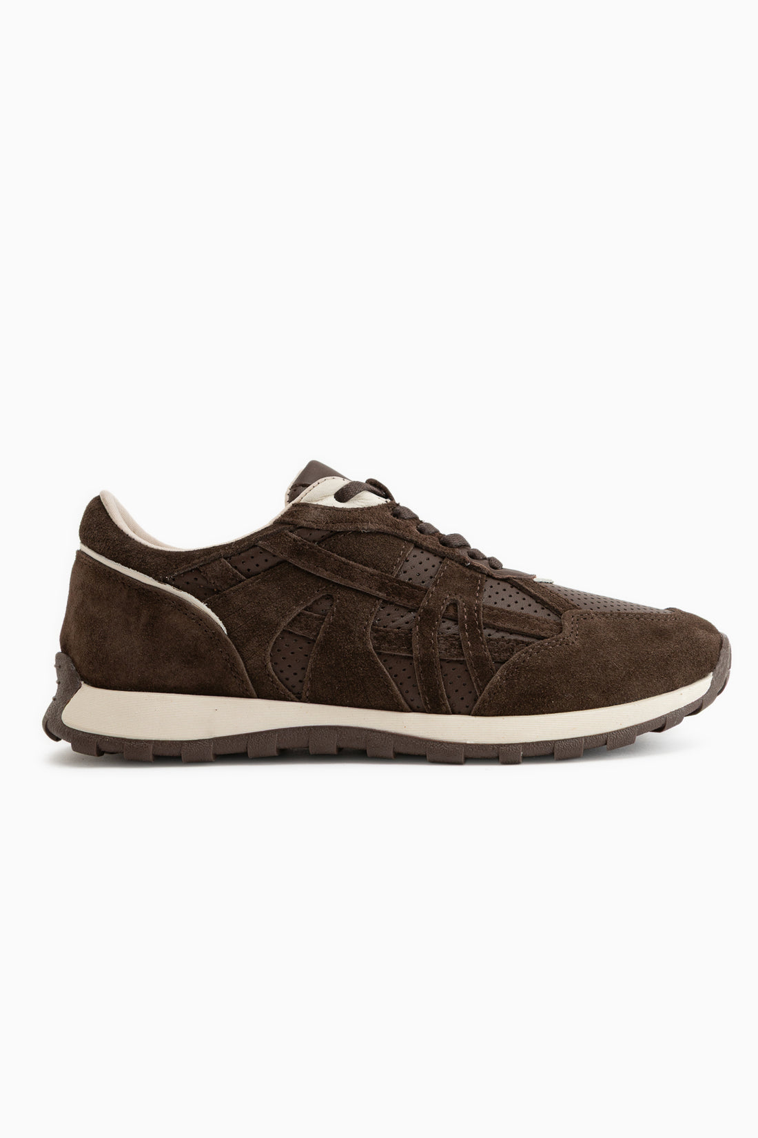Wendy Echtes Leder Braun Wildleder Netz Detail Damen Sneaker