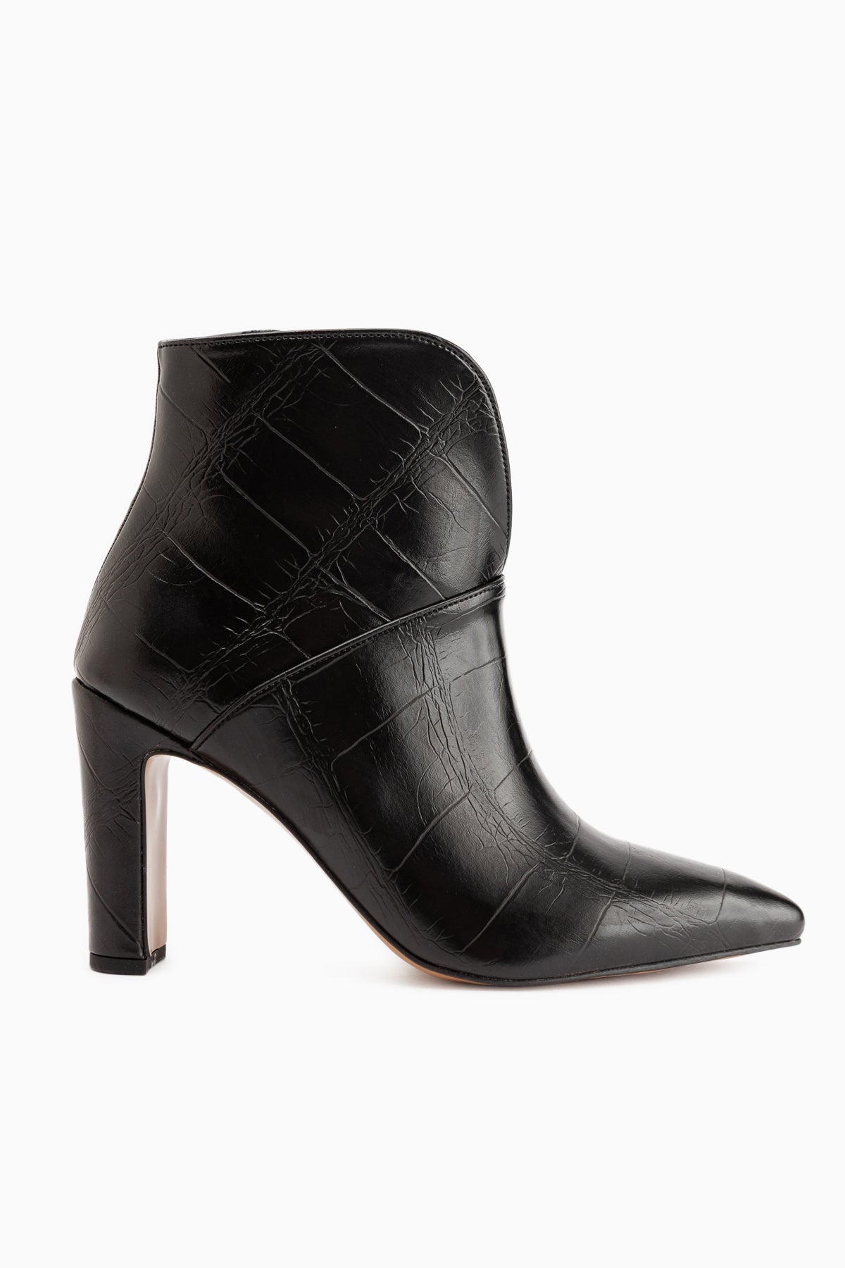 Janis Black Crocodile Heeled Women’s Boots