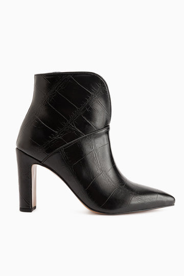 Janis Black Crocodile Heeled Women’s Boots