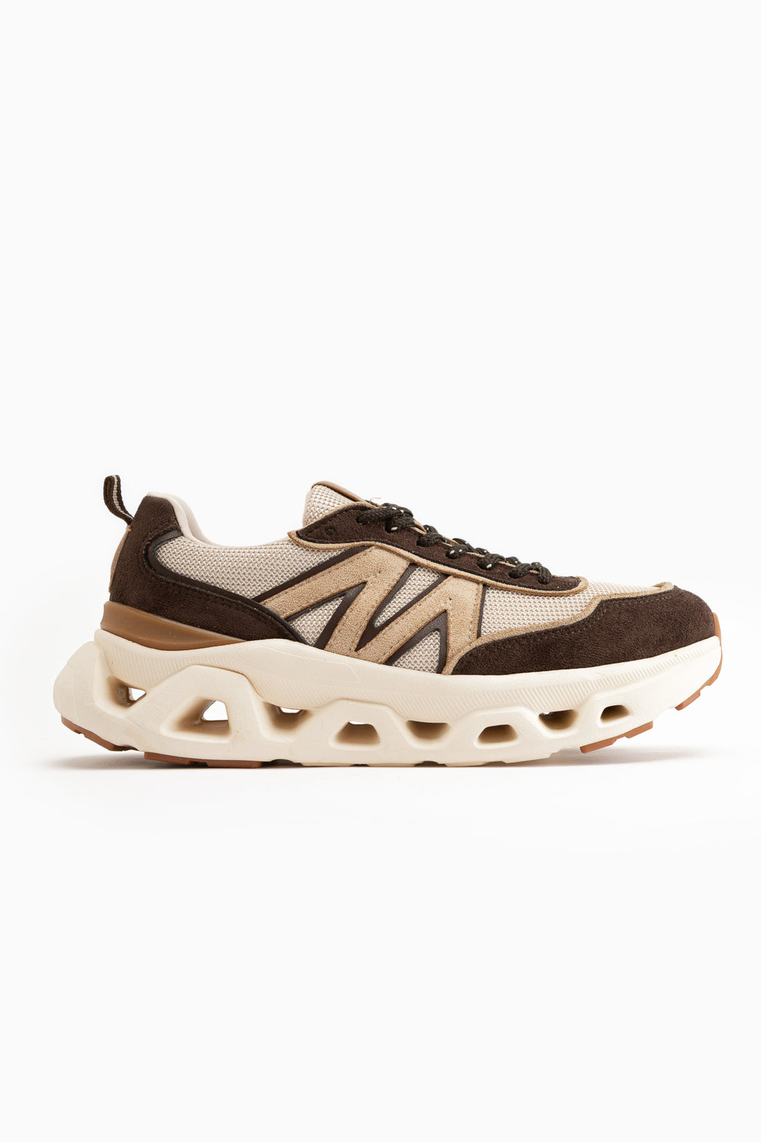 Kiana Braun Netz Detail Dicke Sohle Damen Sneaker