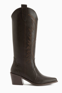 Hero Brown Embroidered Cowboy Boots