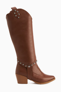 Caarina Tan Abnehmbarer Schaft Damen Stiefel