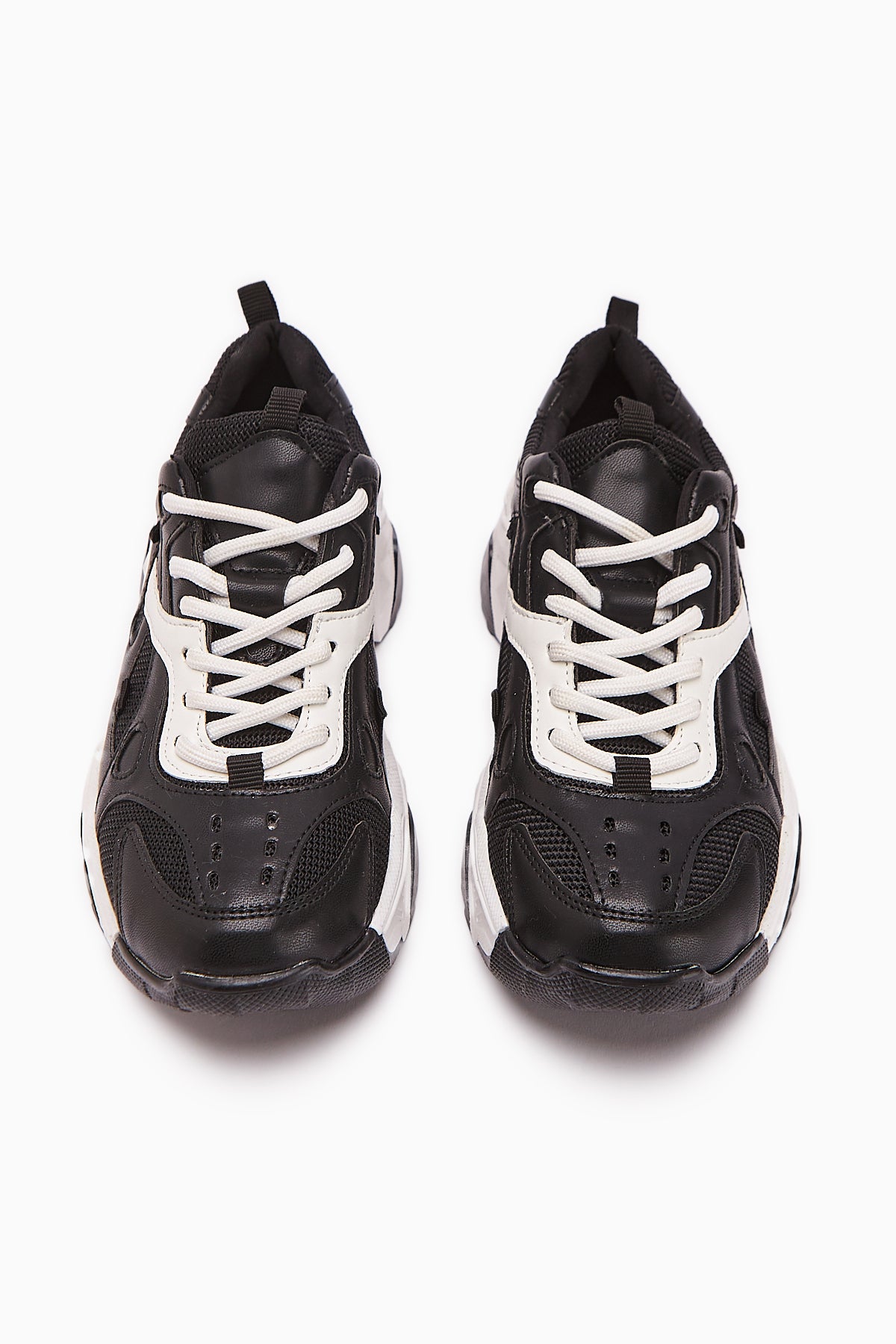 Daysi Black Beige Thick Soled Women's Sneakers