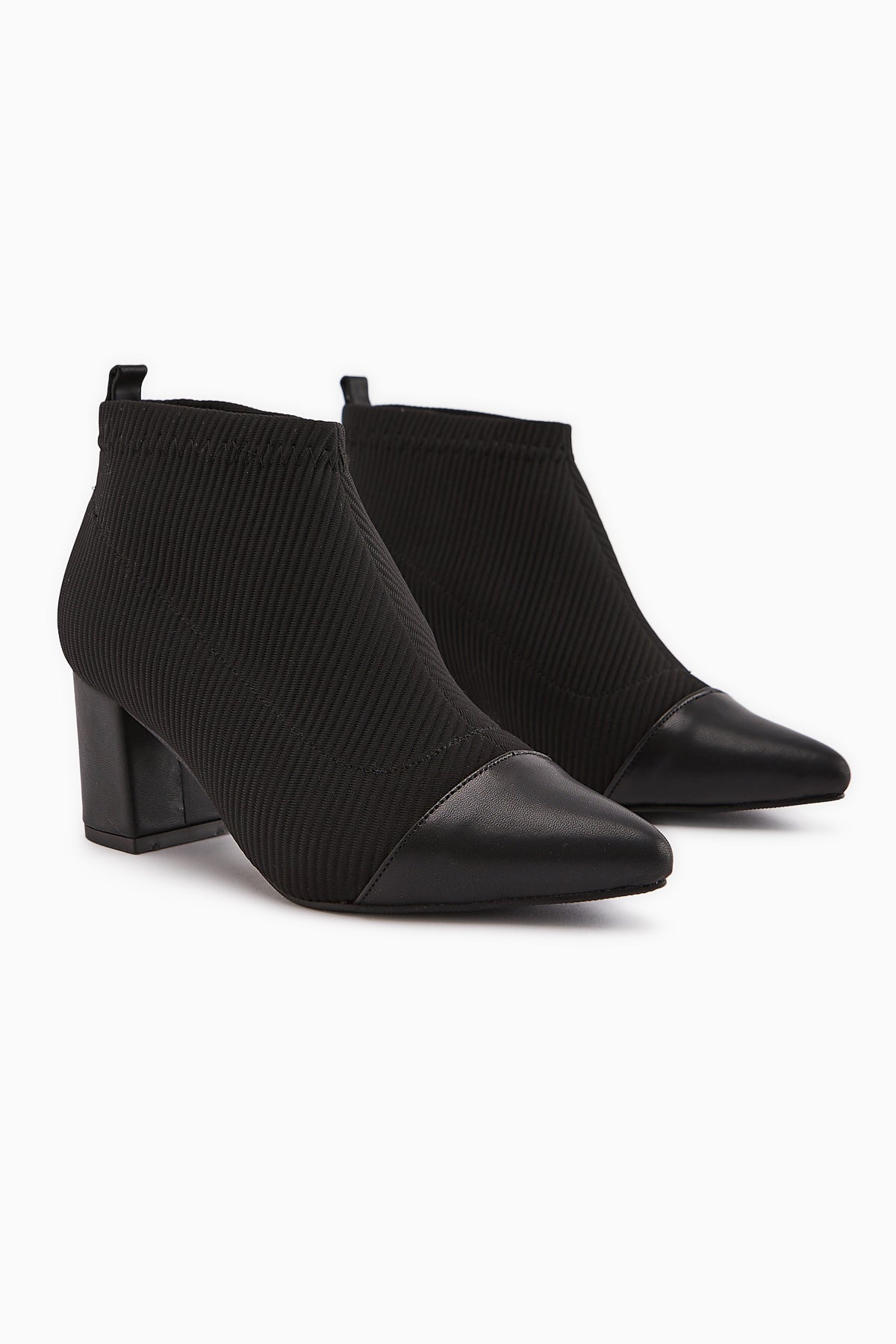 Daly Black Stretch Heeled Boot for Women