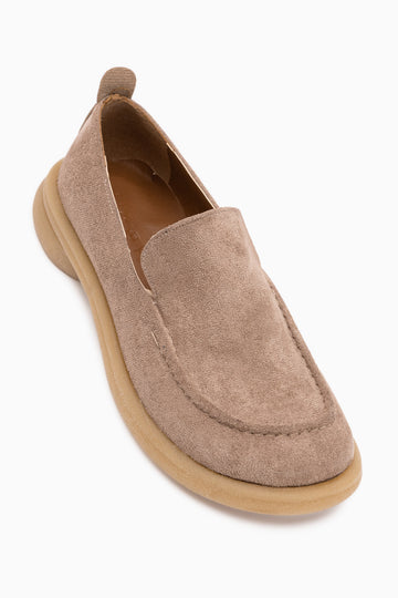 Greta Grau Wildleder Dicke Sohle Damen Loafer