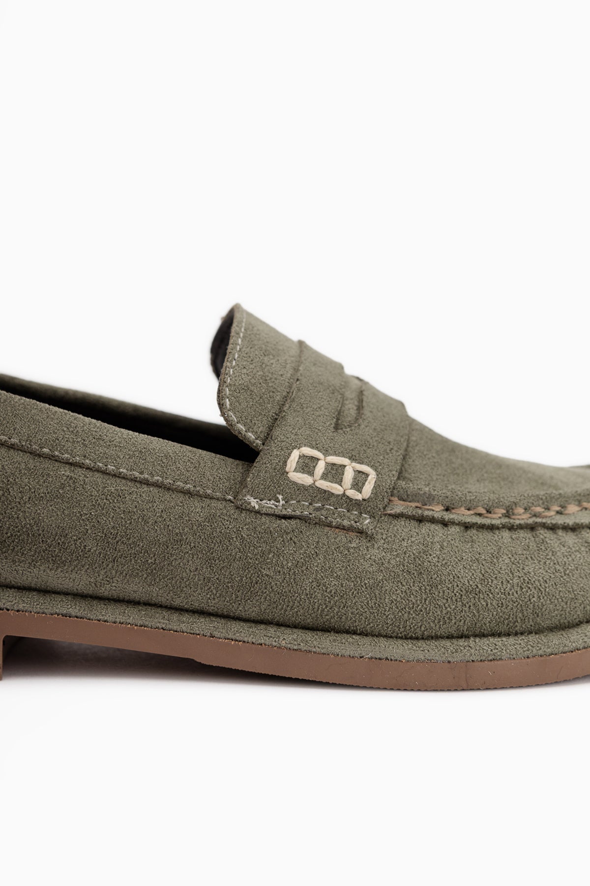 Carmel Yeşil Süet Penny Loafer Kadın Ayakkabı