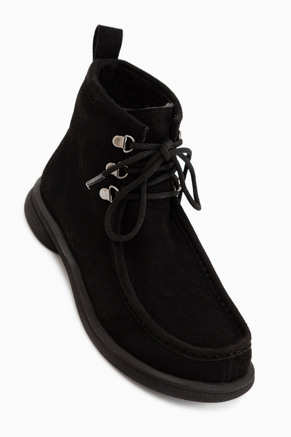 Edie Schwarze Wildleder Schnür Damen Stiefel