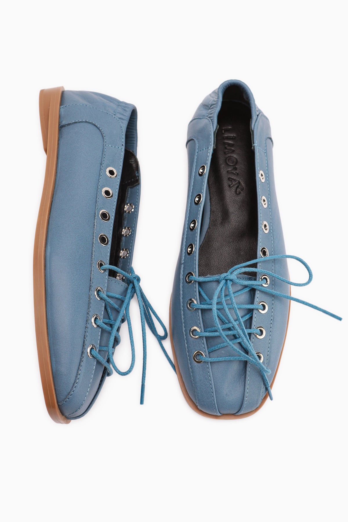 Romy Echtes Leder Blau Schnür Ballerinas