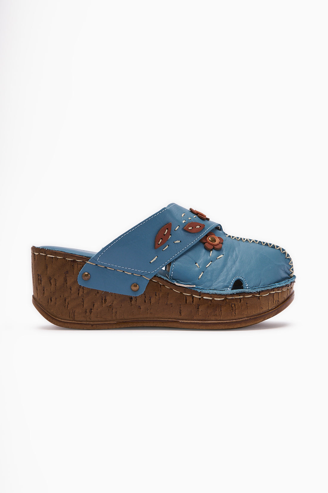 Echtes Leder Alto Keilpantoletten mit Vintage-Sohle Comfort Pantoletten