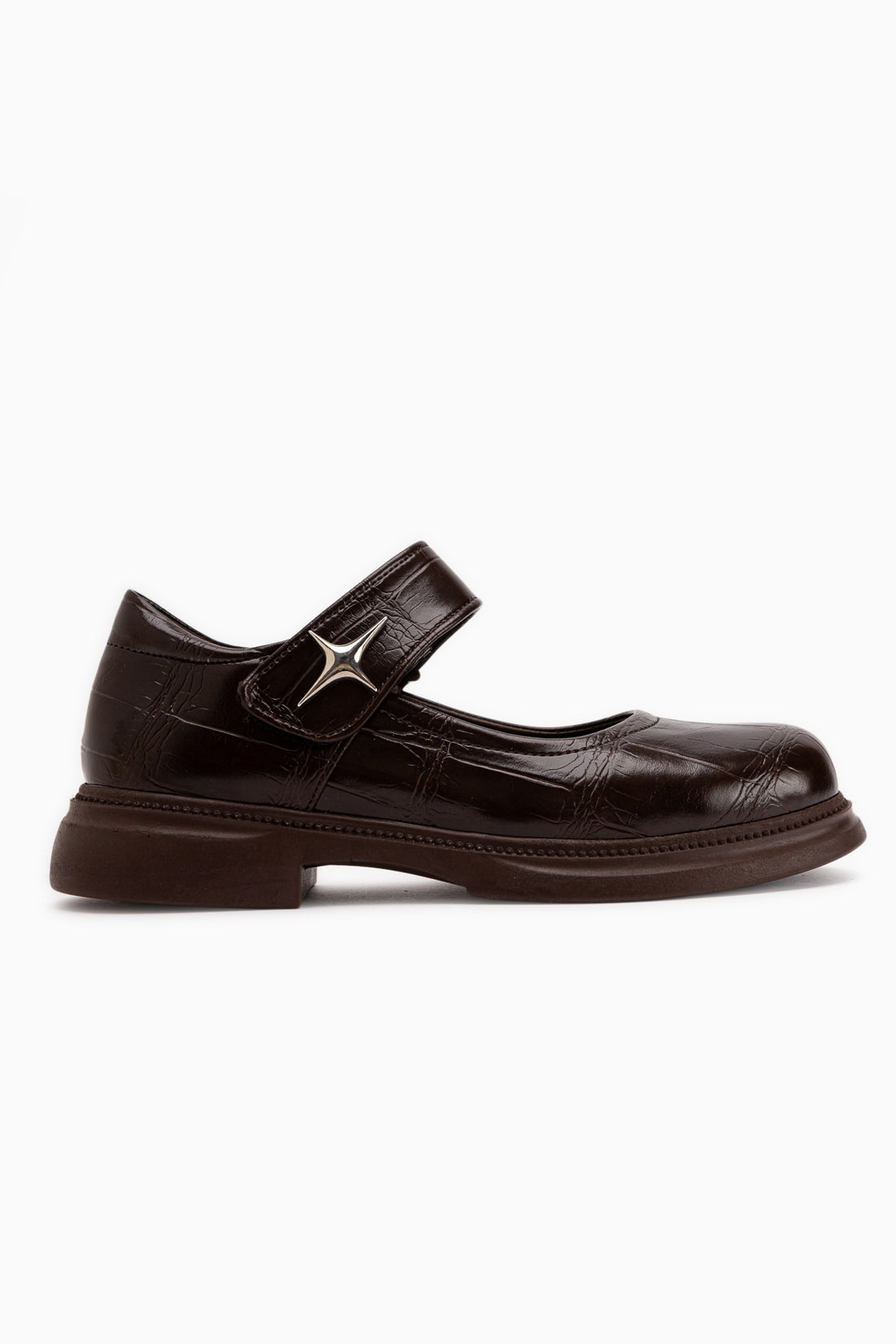 Rozalin Braun Riemen Dicke Sohle Damen Ballerinas