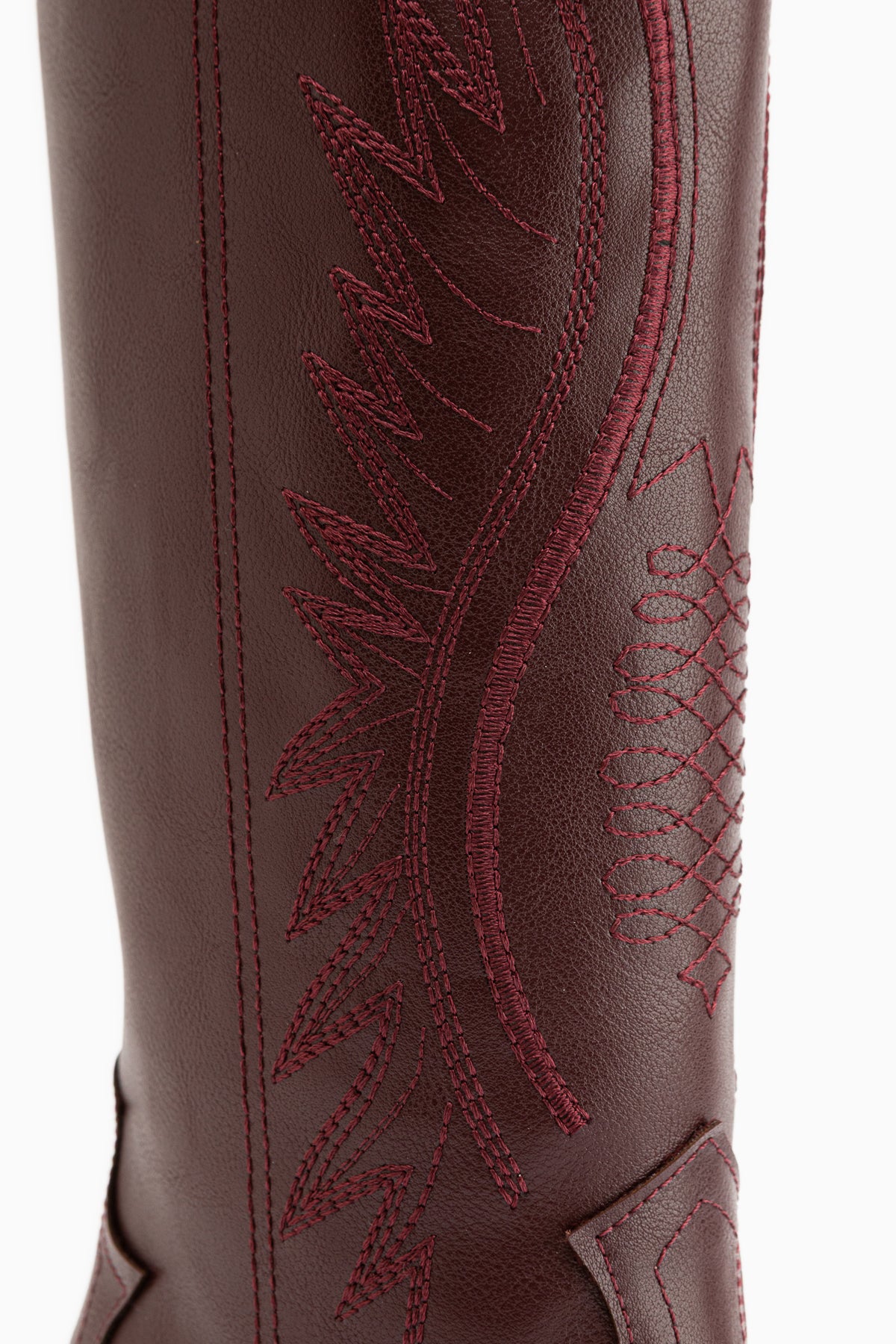 Hero Burgundy Embroidered Cowboy Boots