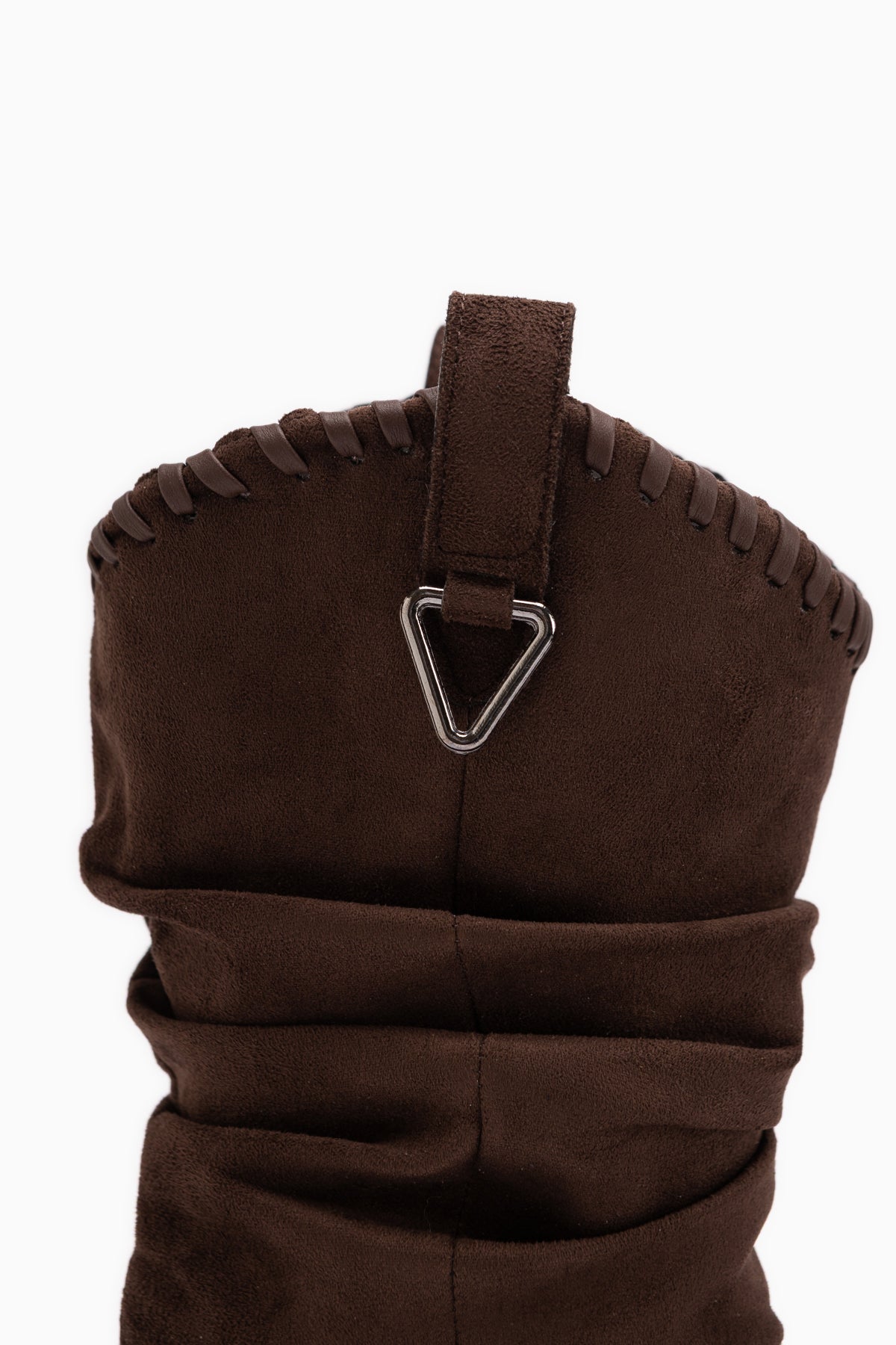 Reba Braun Wildleder Falten Dicke Absatz Damen Lange Cowboy Stiefel