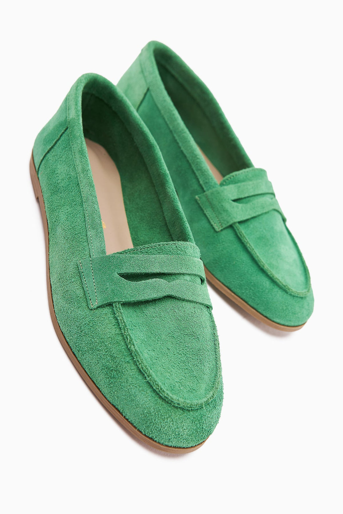 Solina Genuine Green Suede Leather Moccasin Shoe Casual Daily Loafer