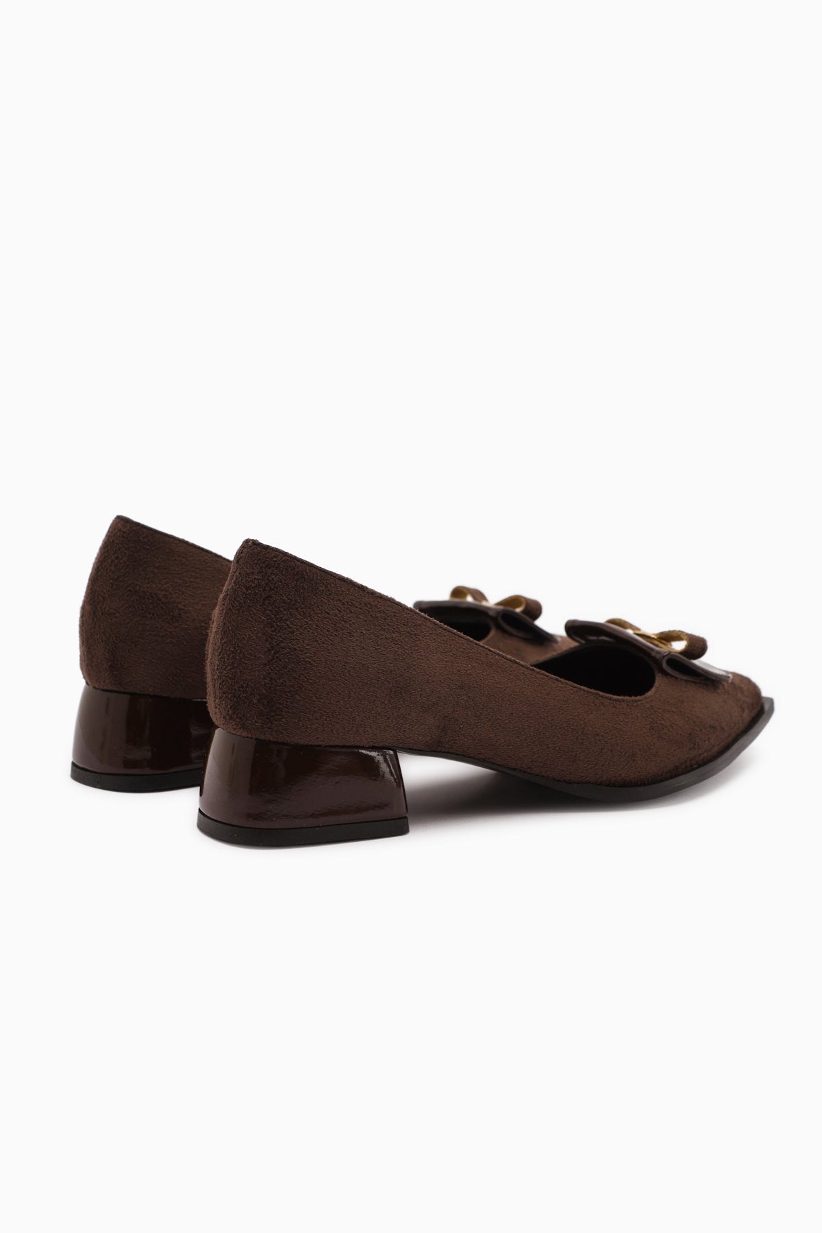Boel Coffee Suede Buckled Low-Heeled Women's Shoe