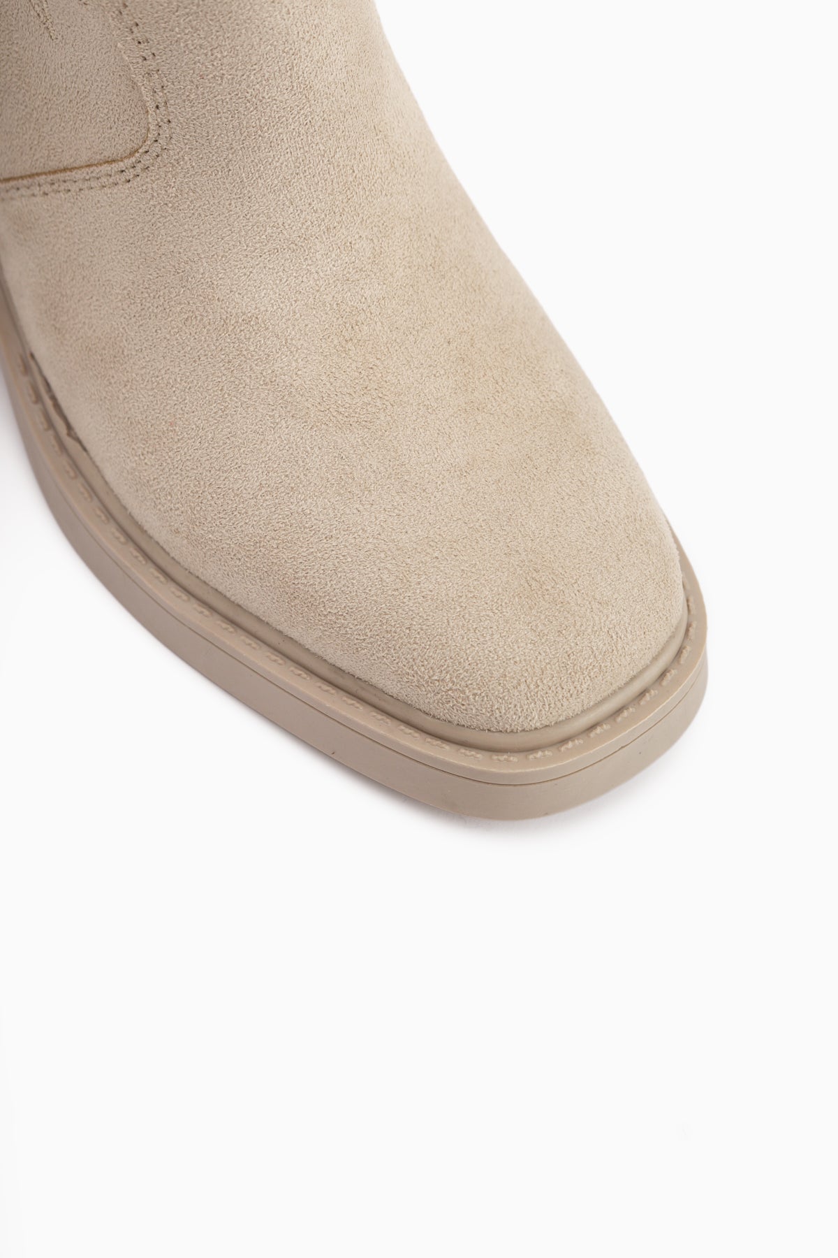 Anica Beige Suede Embroidered Women's Boot