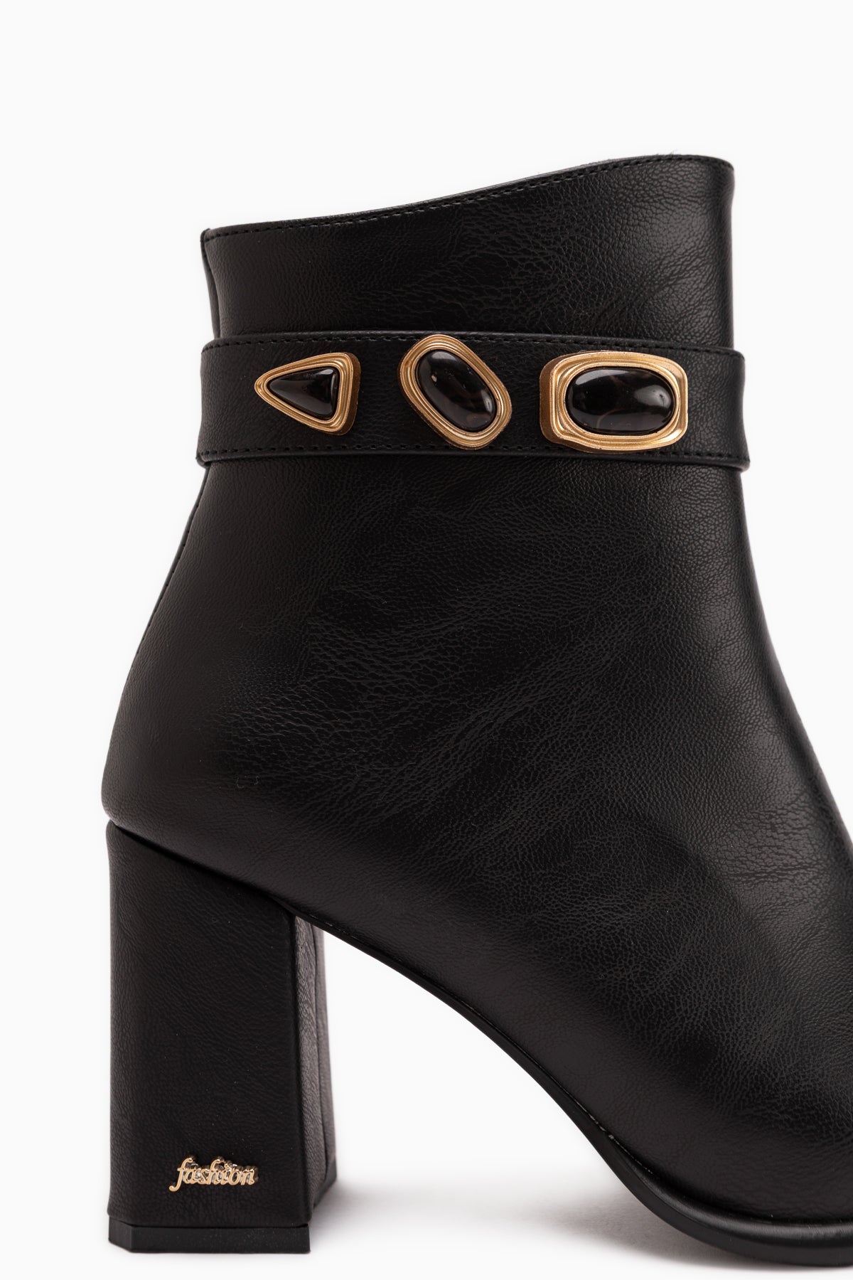 Loretta Schwarze Abnehmbare Manschette 2-in-1 Absatz Damen Stiefel & Stiefeletten