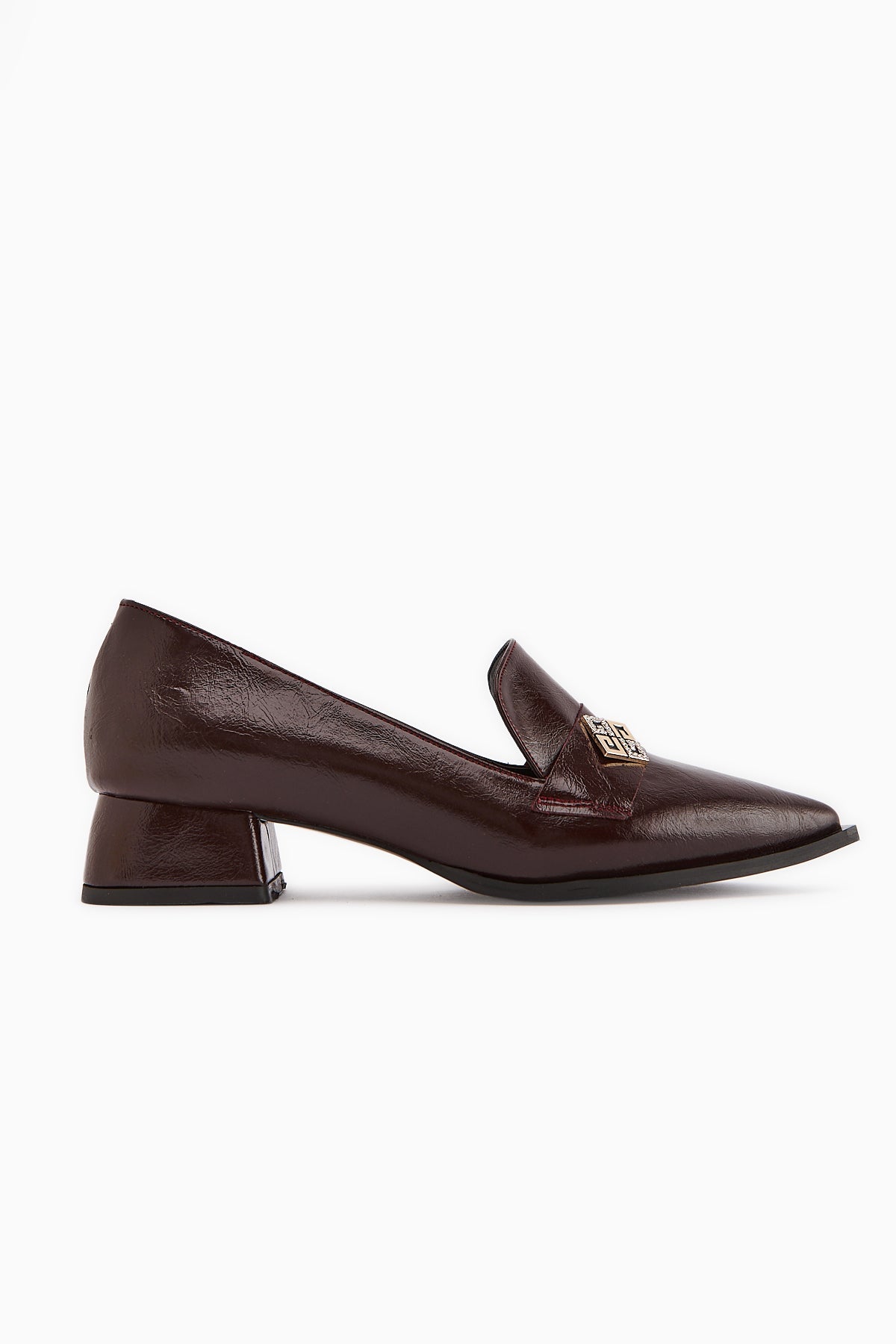 Jaklin Women's Burgundy Pointed Toe Low Heel Shoe