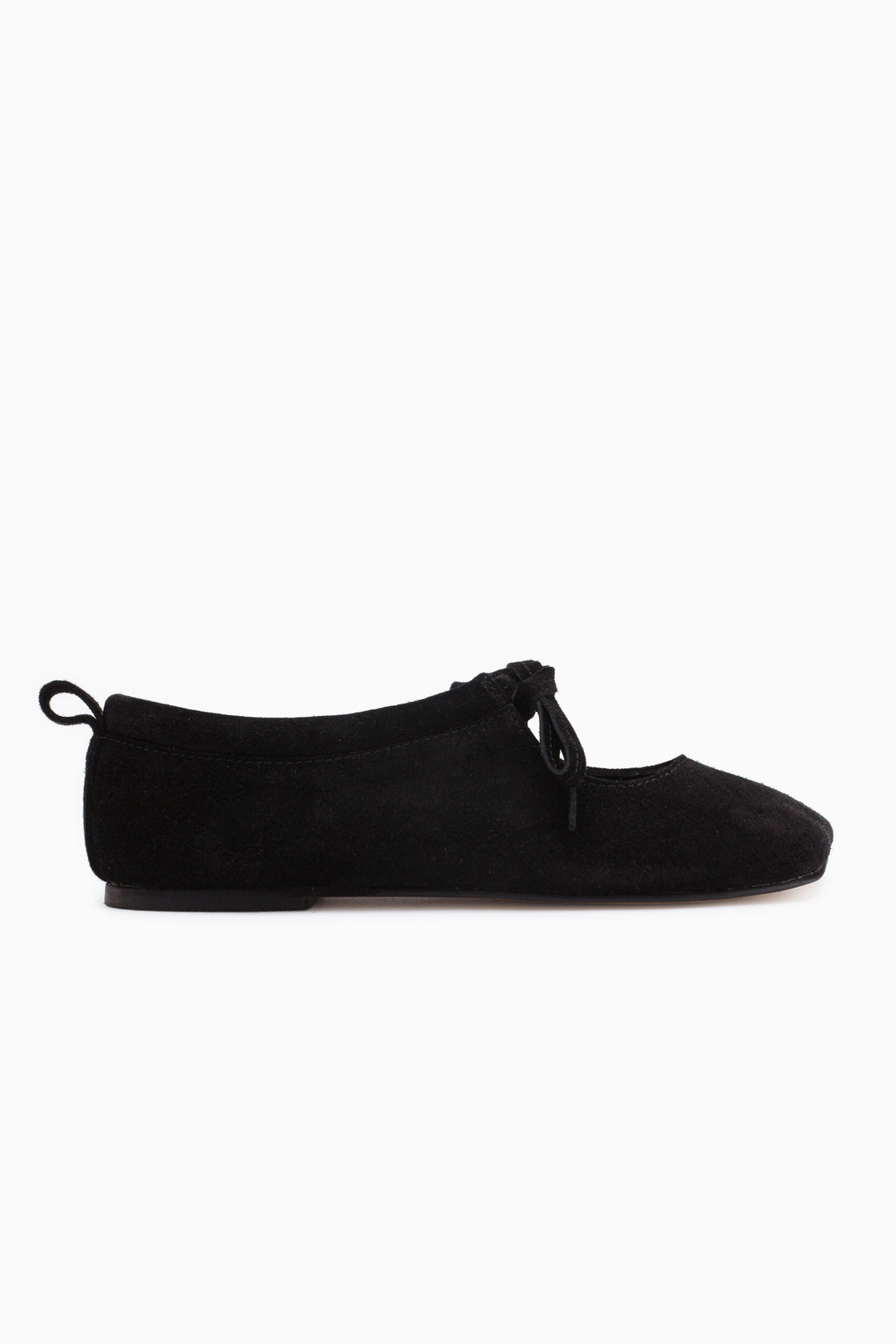 Ninva Echtes Leder Schwarz Schleife Schnürung Damen Ballerinas