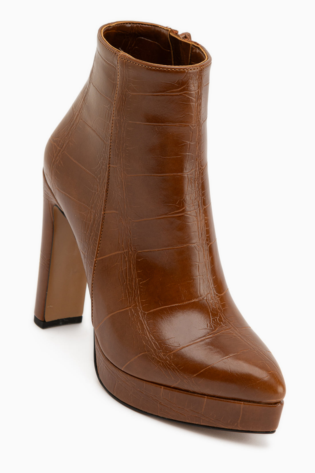 Abbie Tan Krokodil Spitz High Heeled Reißverschluss Stiefel