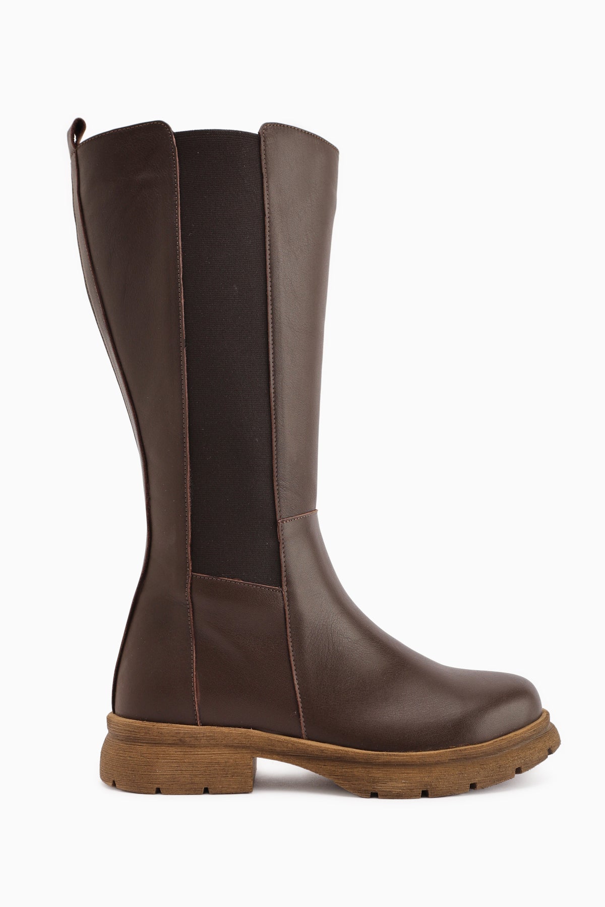 Rubi Genuine Leather Brown Elasticated Boots