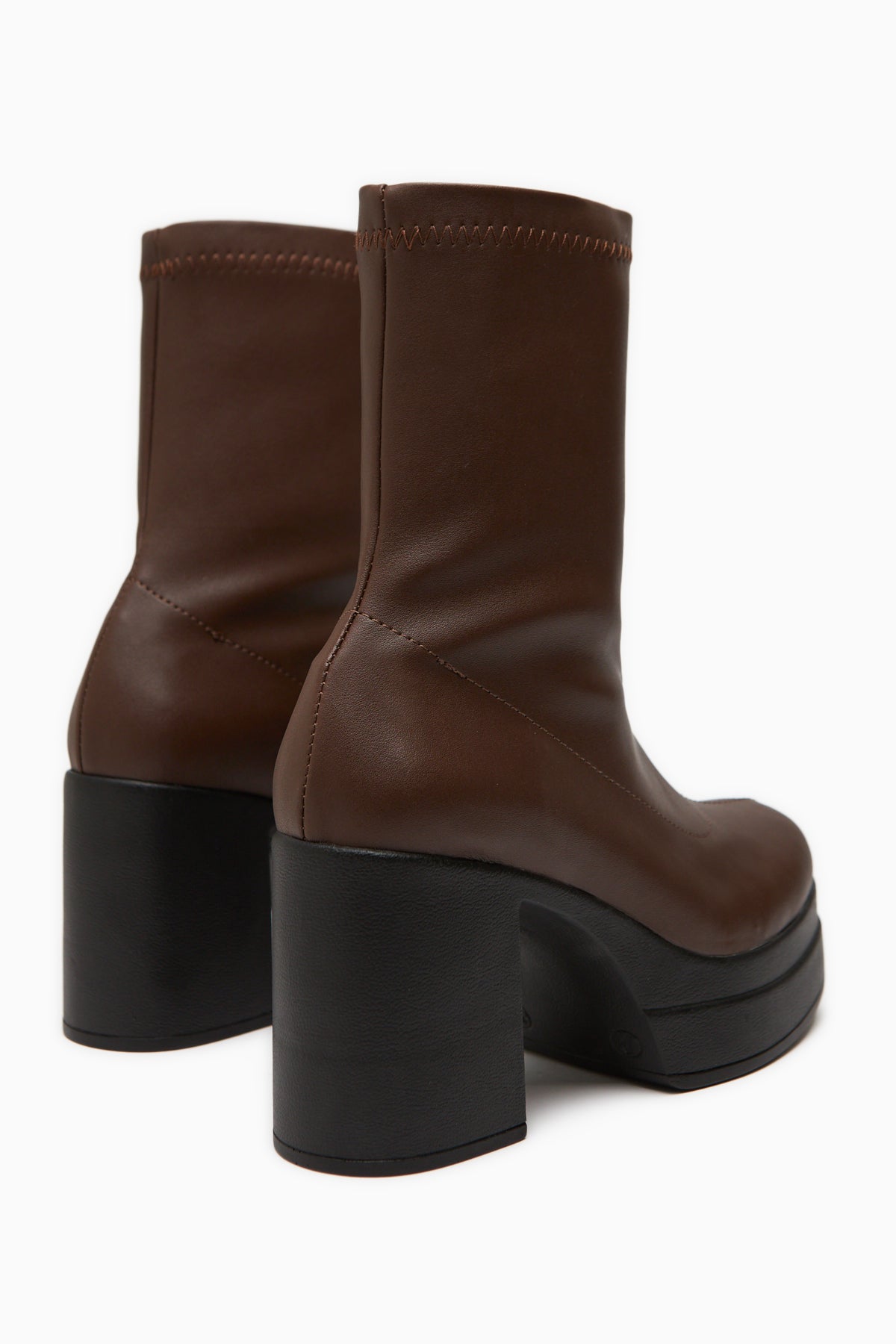 Bie Black Platform Heeled Women's Stretch Boot