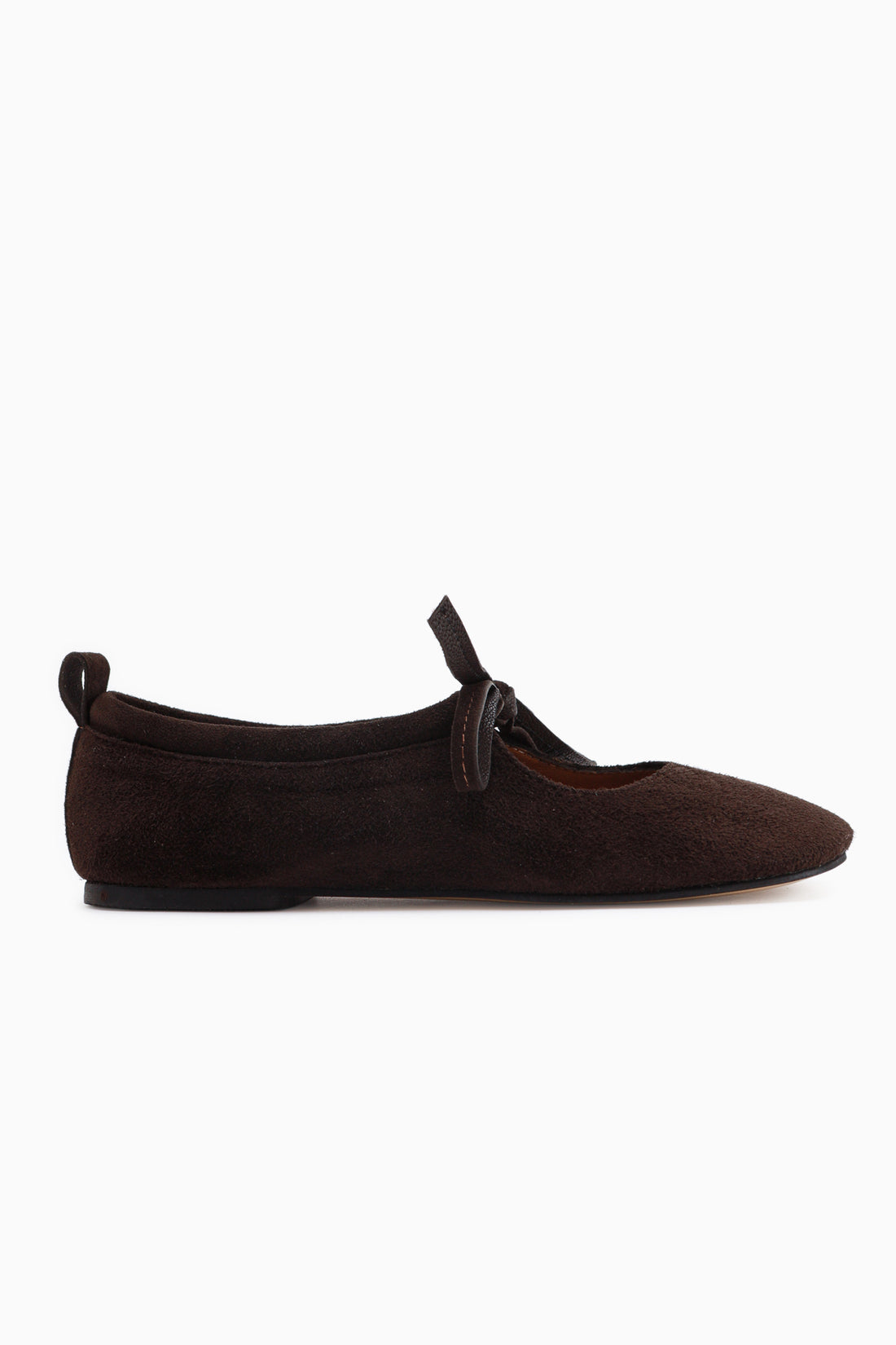 Genuine Leather Ninva Brown Bow Lace Women’s Ballet Flats