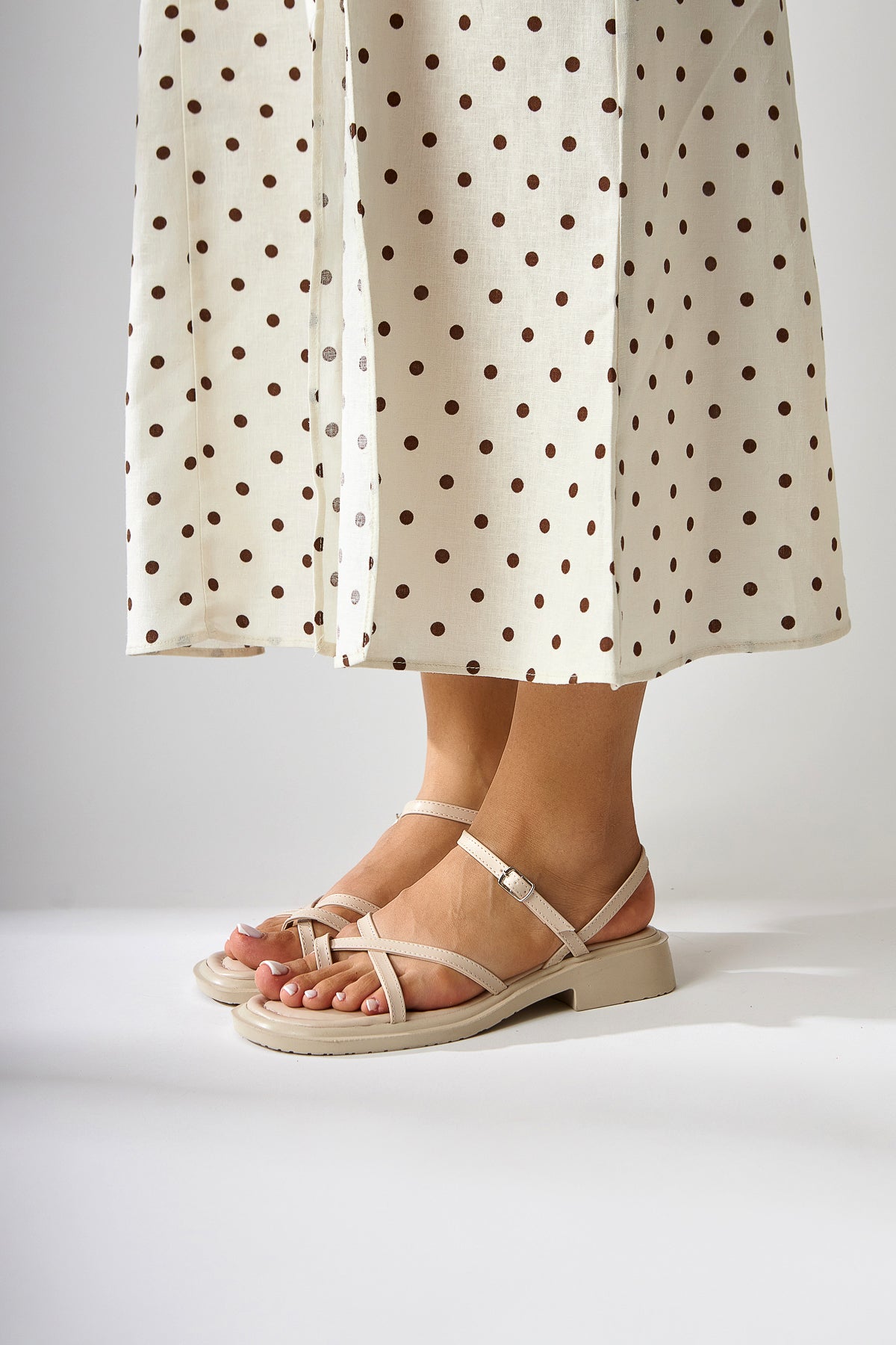 Hania Schwarze Kreuzriemen-Damen-Zehentrenner